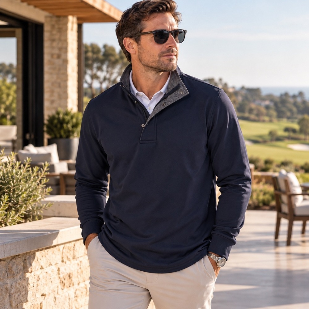 BYLT Elite+ Fairway Drop-Cut Pullover Large Navy Blue Golf Performance